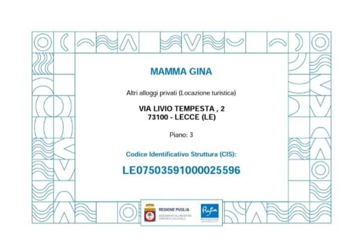 Apartament Mamma Gina Lecce Zewnętrze zdjęcie